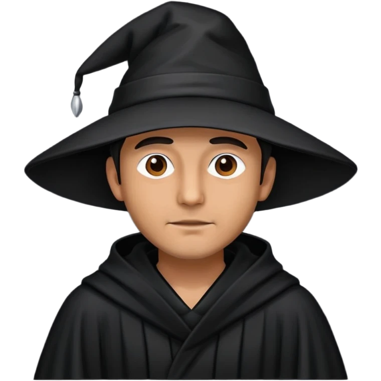 man in black robe with black pointy hat emoji
