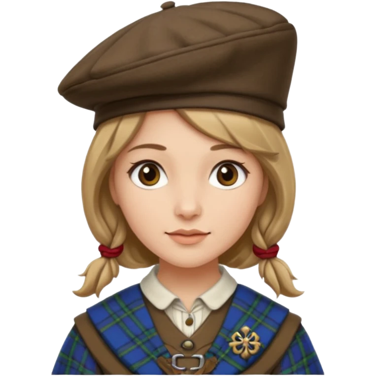 female with scottish attire and dark blonde hair emoji