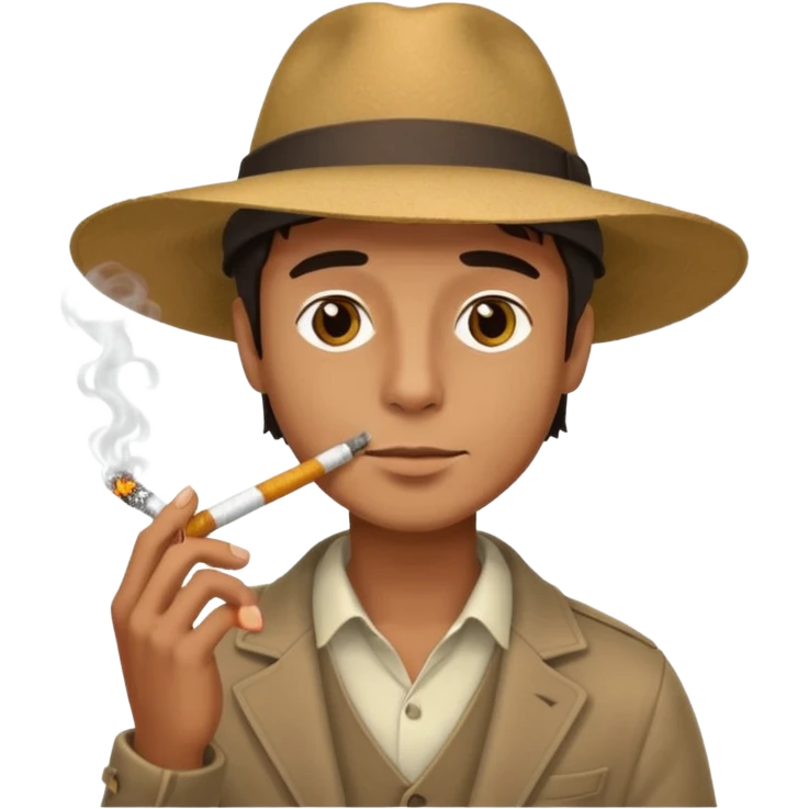 A man a smoking emoji