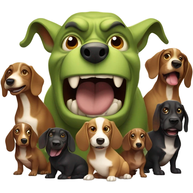 Shrek overlord of weenie dogs emoji