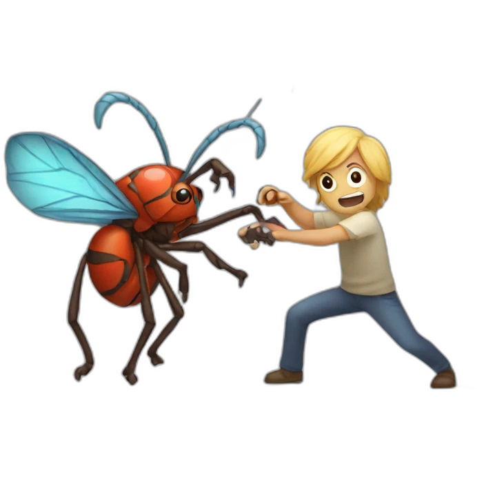developper fighting a bug monster emoji