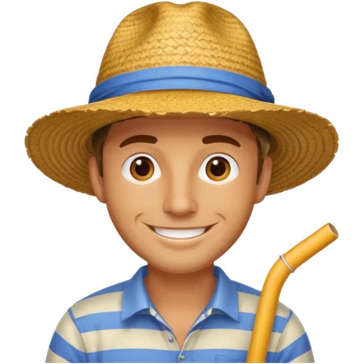 a man with luffy hat emoji