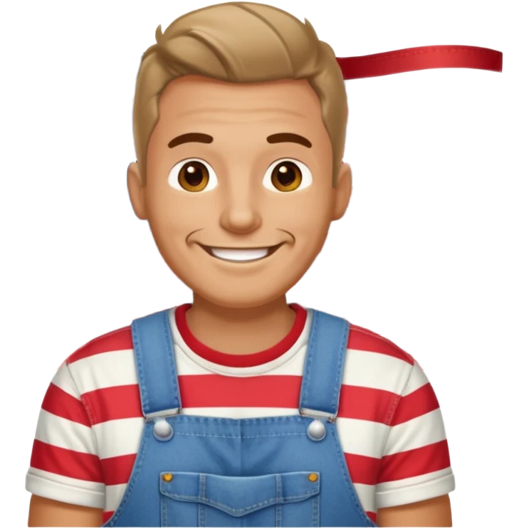 redneck guy with an american flag shirt and overalls. emoji