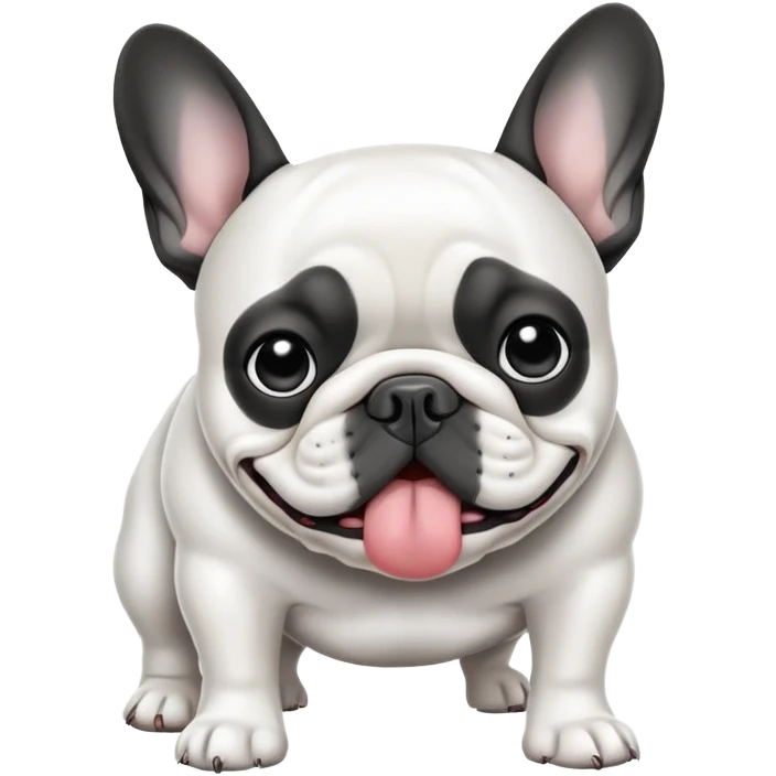 French bulldog drawing farts emoji