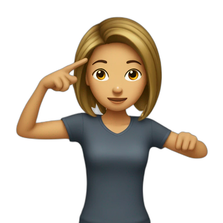 Fille qui fait un dab emoji