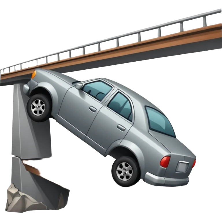car falling off bridge emoji