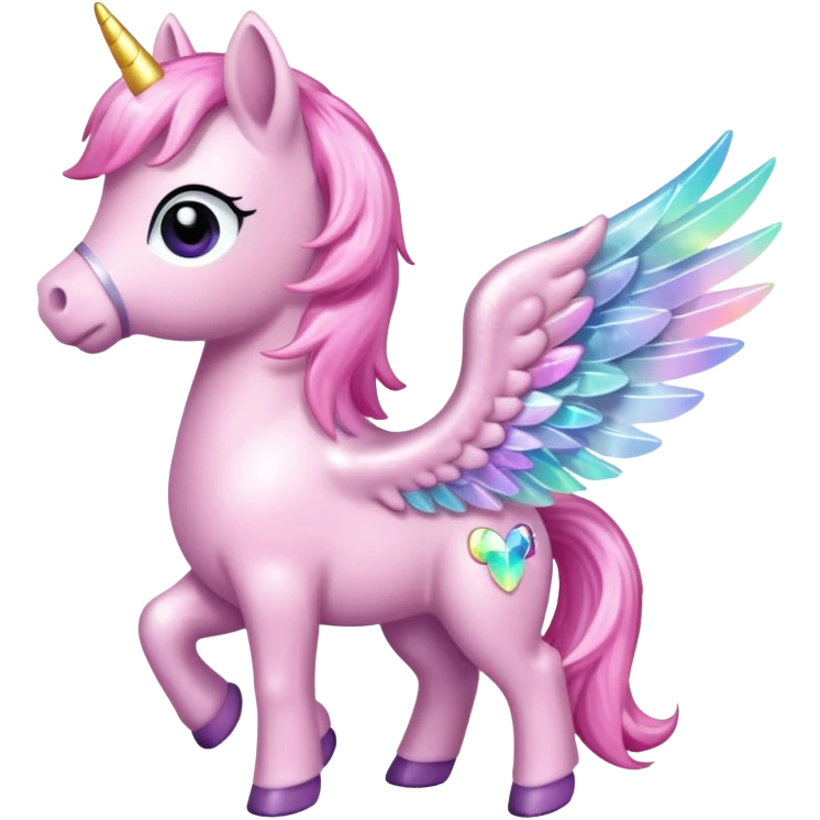 Sparkly little soft pink pony wings  emoji