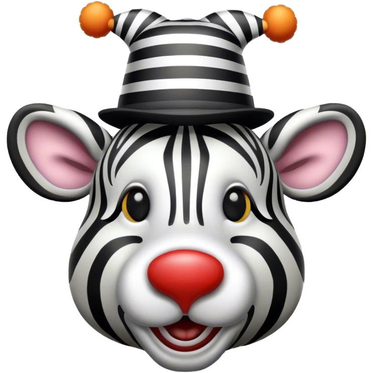 Zebre avec un chapeau de clown emoji