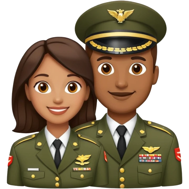 Military husband and iconic wife brownskin emoji