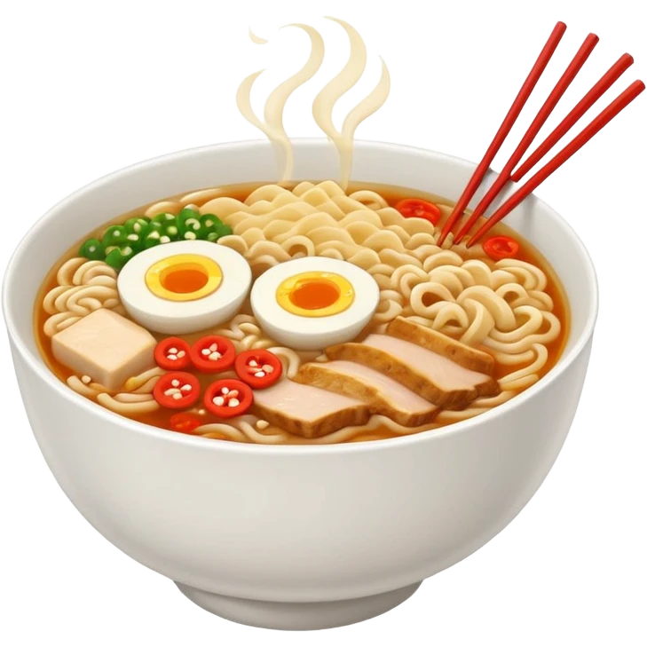 ramen bowl with one chopstick emoji