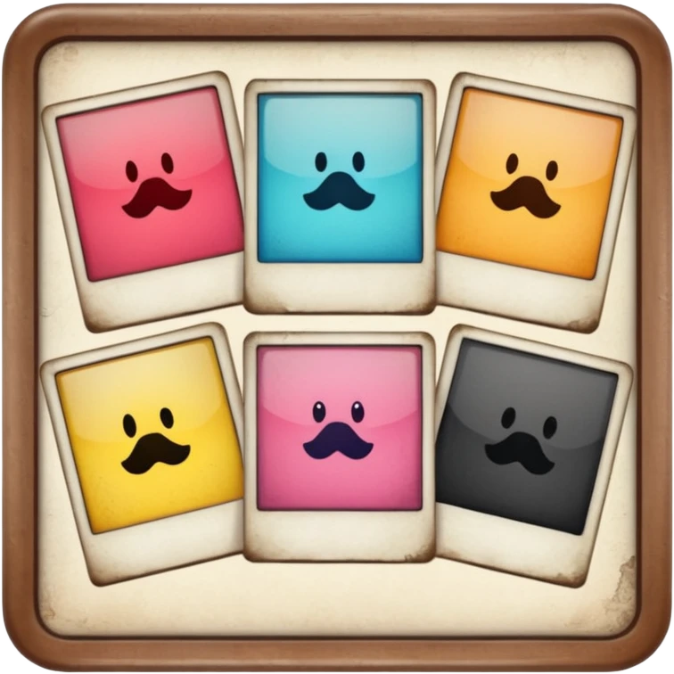 board with 6 polaroid photo emoji