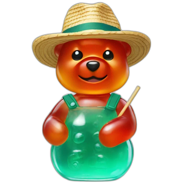gummy bear with straw hat emoji