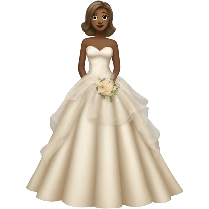 beige wedding dress emoji