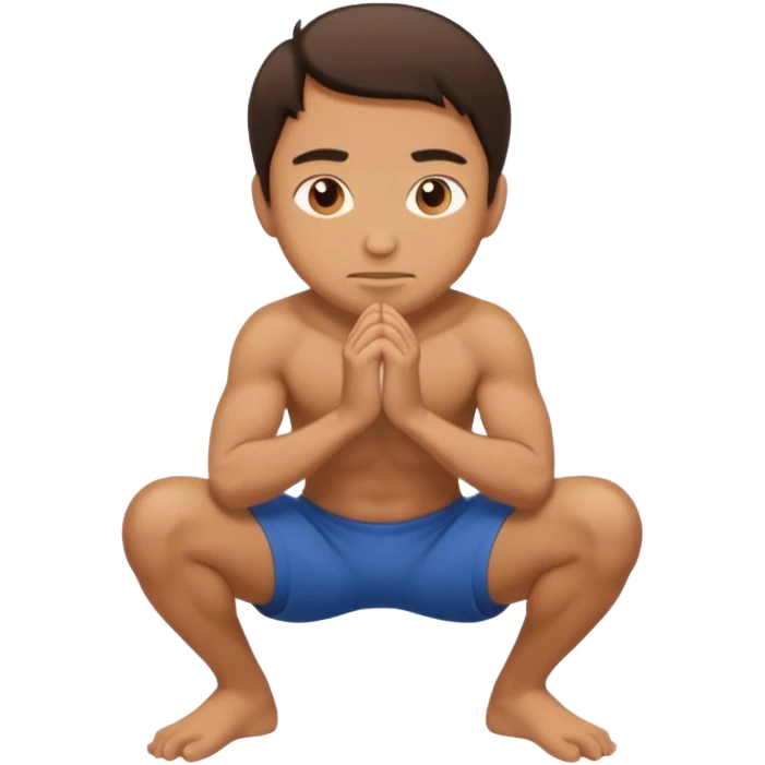 Make a guy facing forward squatting emoji