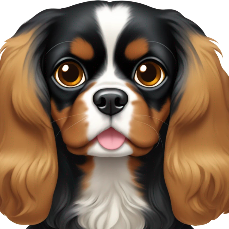 Black and Tan cavalier King Charles spaniel emoji