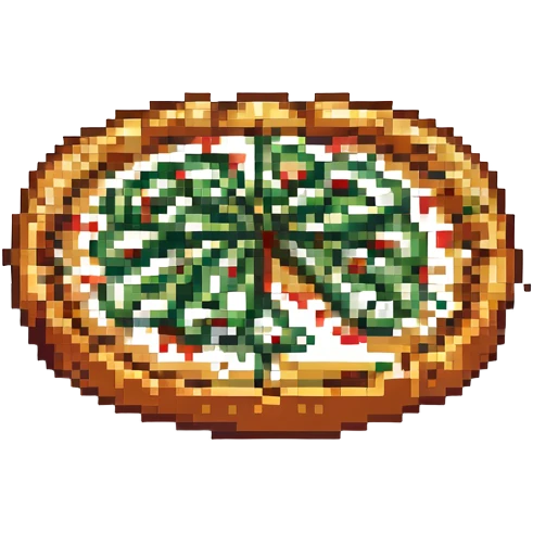 pesto pizza, pixel art style emoji