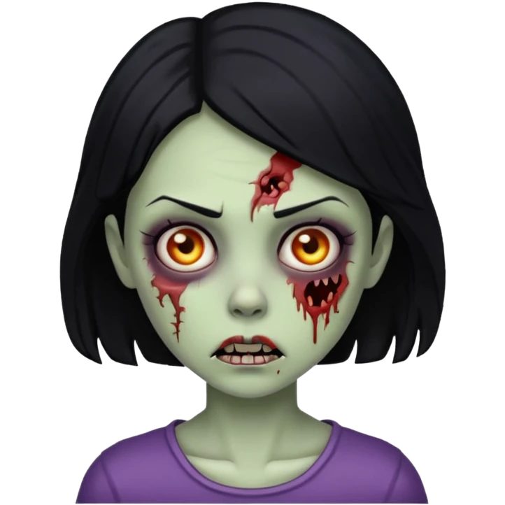 girl zombie with black hair emoji