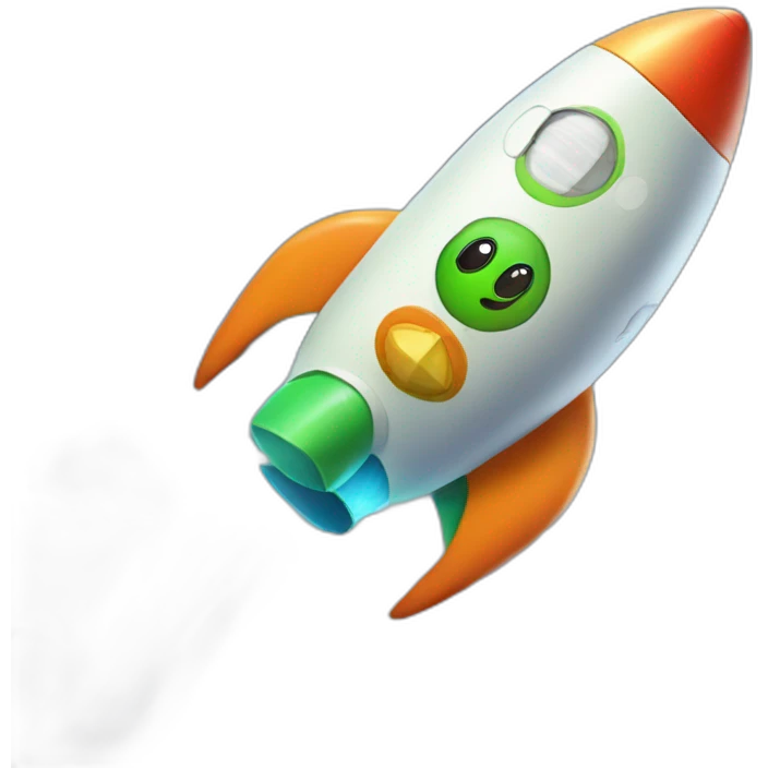 Yoshi in a rocketship emoji