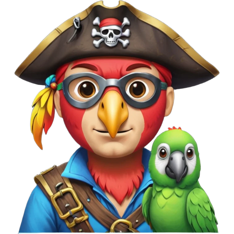 pirate and parrot emoji
