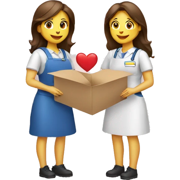 3 women team work heart volunteering emoji