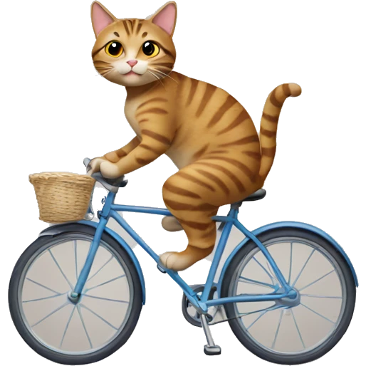tabby cat riding bicycle  emoji