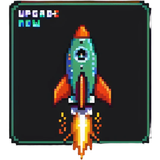 upgrade now button with rocket emoji