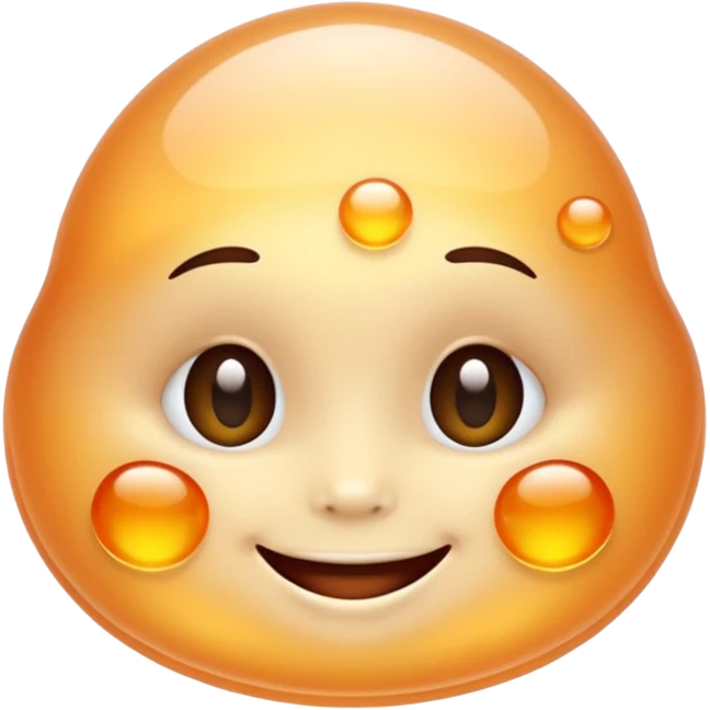 Cute, smiling, glowing stem cell, White background. emoji