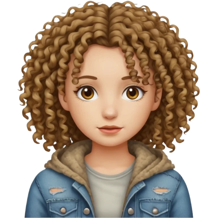 ios 18 emoji pretty girl with curly hair and poor clothes emoji