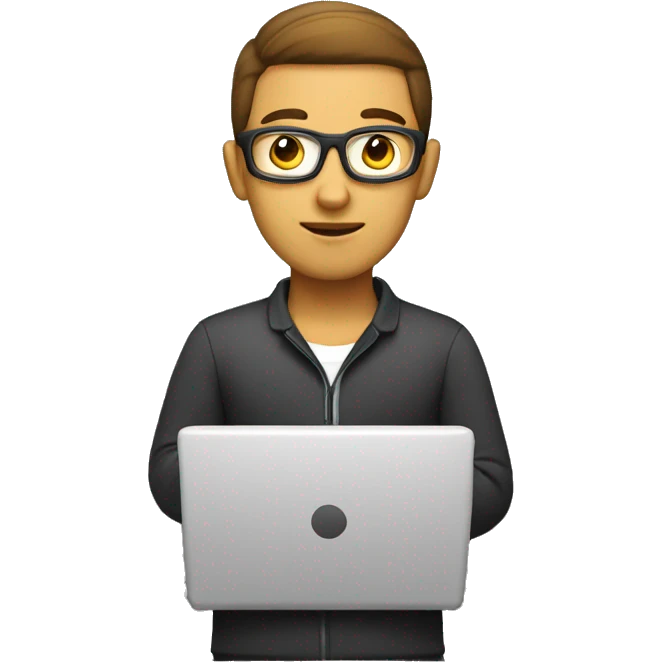 programmer working with laptop lightskin emoji