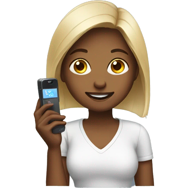 A girl with a phone  emoji