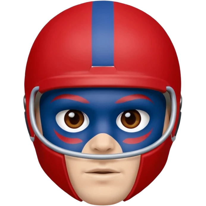 
American football face painting in blue (#00A3E0) and red (#F9423A)  emoji