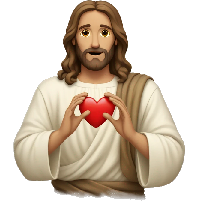 Jesus making heart with hands emoji
