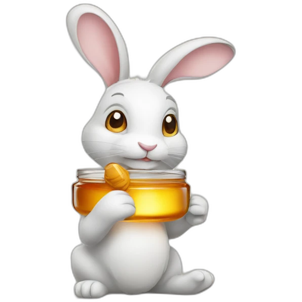rabbit with honey emoji