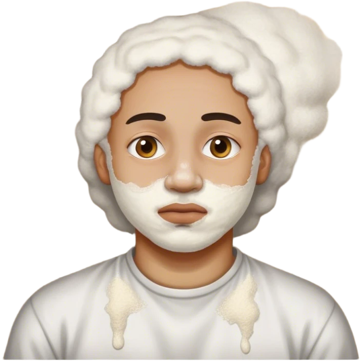 Palmade en prison avec de la farine sur le nez emoji