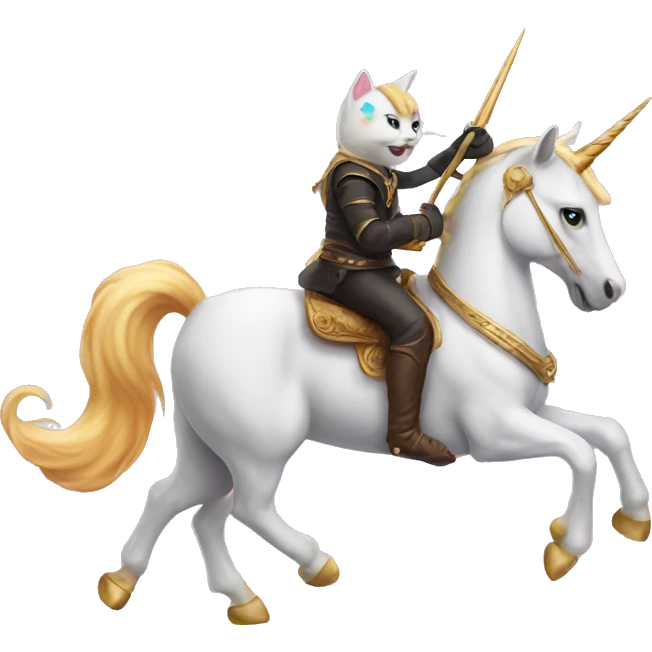cat riding unicorn emoji