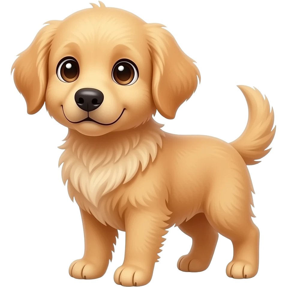 cute 1 year old golden retriever with big cute eyes that is very tall and has thin legs emoji