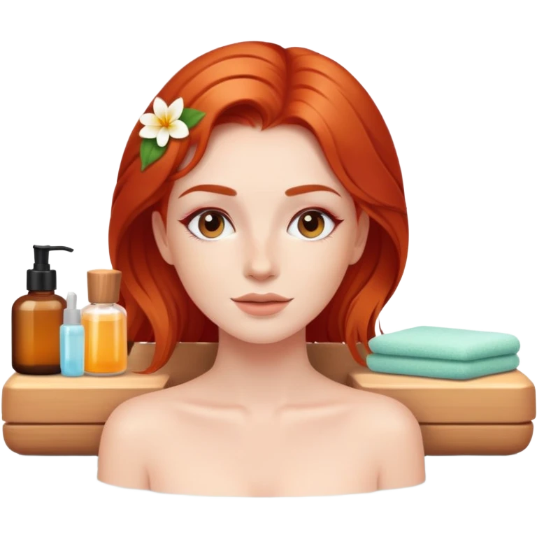 Red-hair-girl spa skincare emoji
