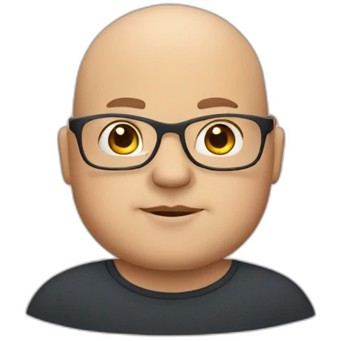 Chubby bald guy with glasses emoji