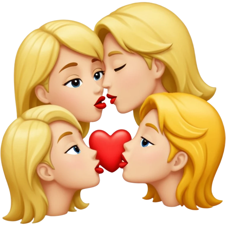 Make me an image of kissing 5 kisses emoji