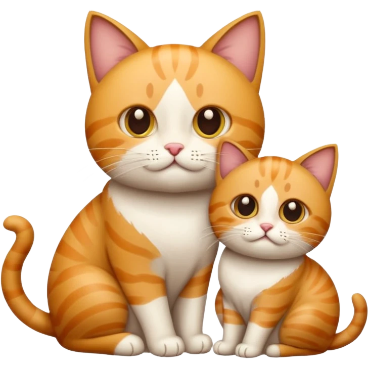 quero um emogi de dois gatos e uma criança emoji