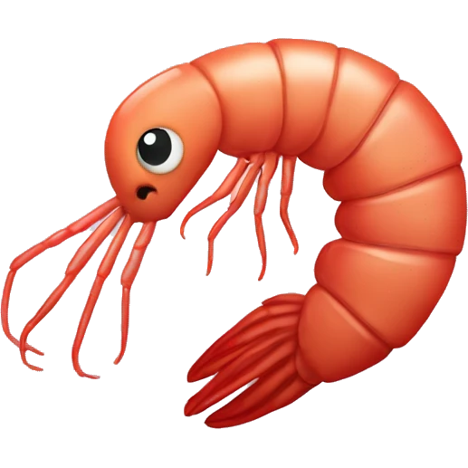 Shrimp in front of a heart emoji