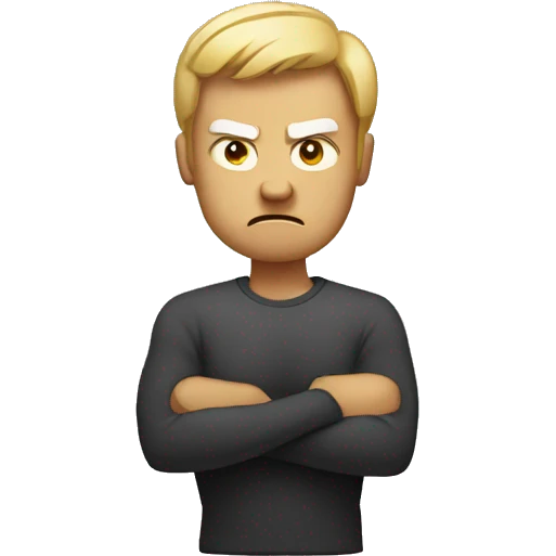 angry person with crossed arms emoji