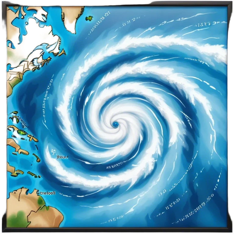 hurricane on weather map emoji