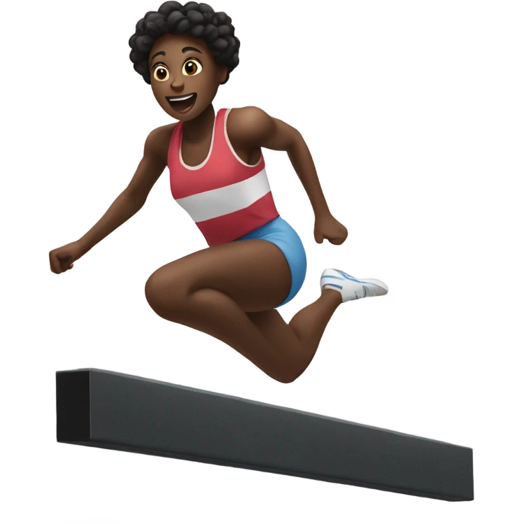 Black girl jumping over a hurdle  emoji