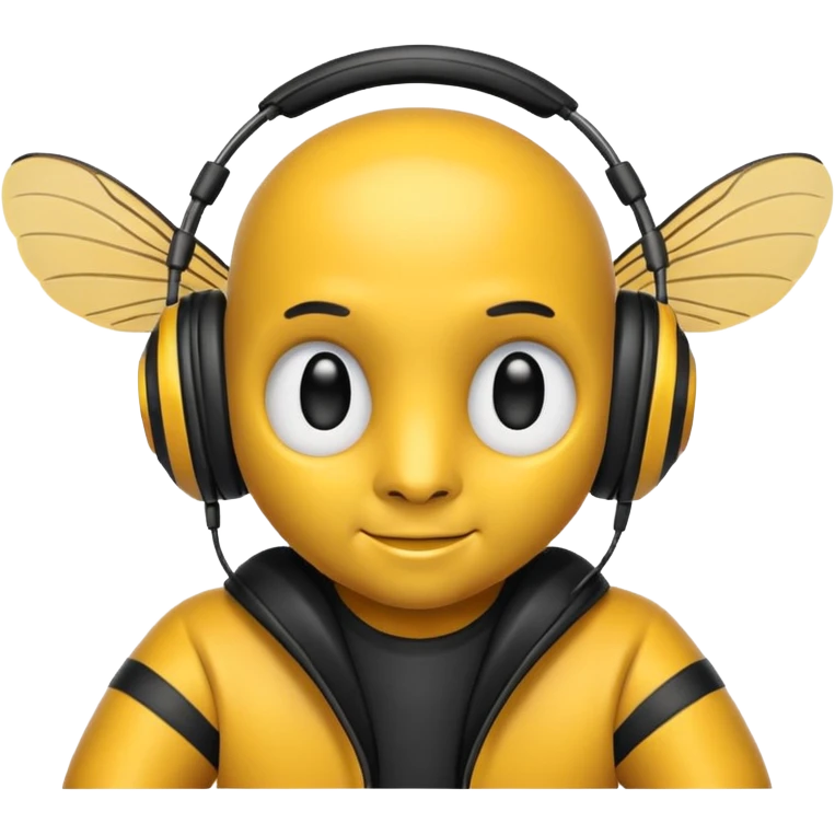 DJ bee with headphones emoji