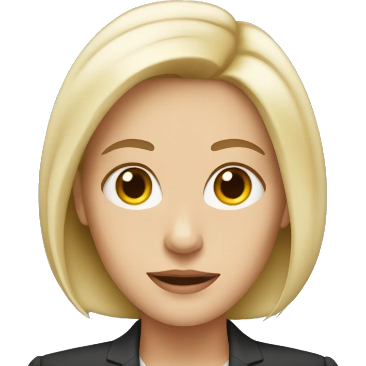 white woman wearing a suit emoji