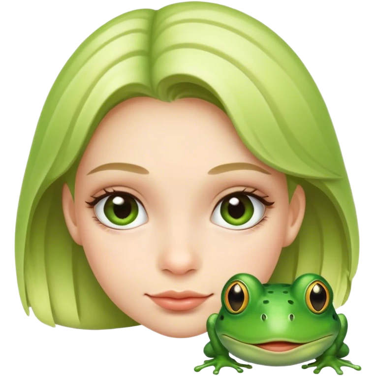 girl with a frog face emoji