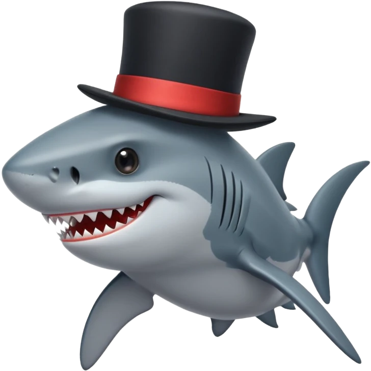 shark with a black top hat emoji