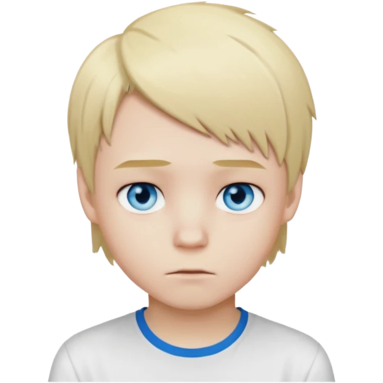 boy with blonde hair emo, and white shirt, blue eyes emoji