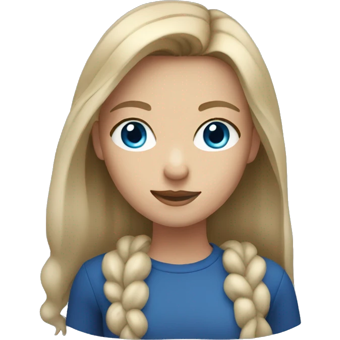 girl with dark blue eyes and dark blonde hair  emoji
